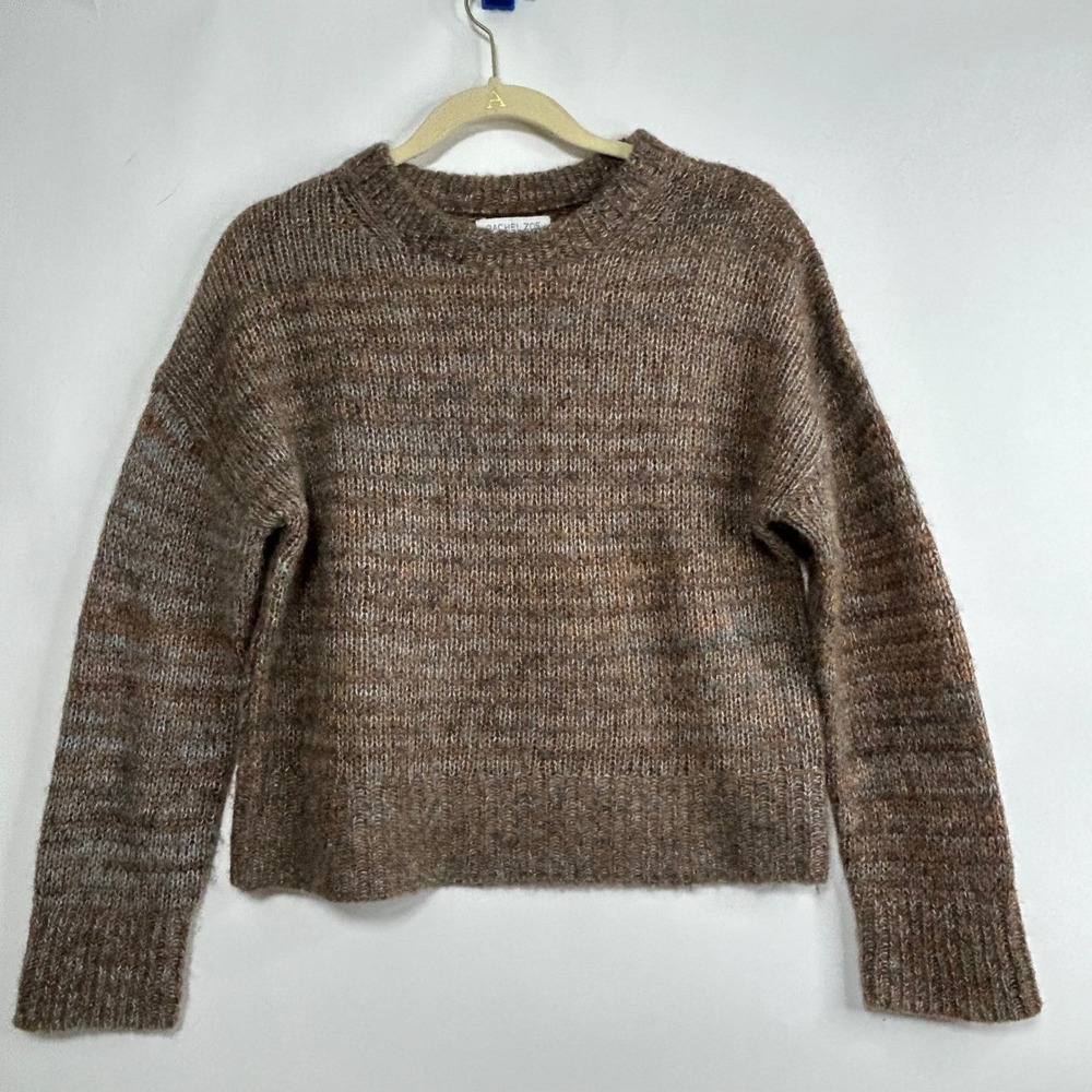 Rachel Zoe Neutral Alpaca Wool Blend Marled Boxy Crewneck Sweater Women S Luxury